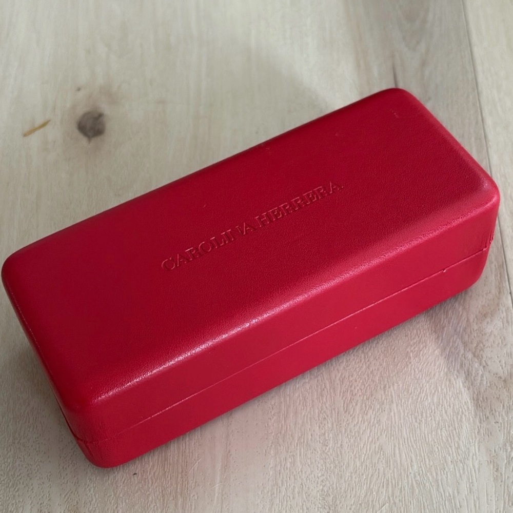 Carolina Herrera Patent Leather Vibrant Red Hard Glasses Case